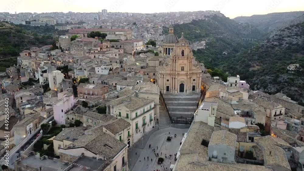 Panoramic view of Ibla, scenic lower district of Ragusa, Italy Panoramic view of Ibla, scenic lower district of Ragusa, Italy