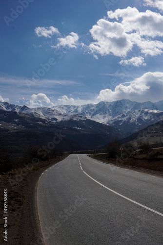 Road towards mountains