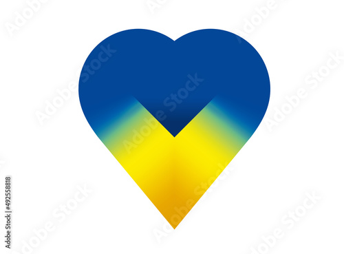 drapeau de l'Ukraine en forme de coeur