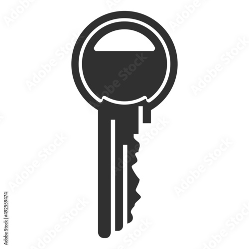 Key vector black icon isolated on a white background.