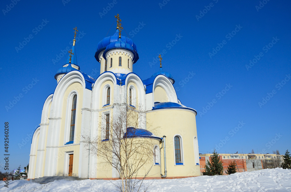 Russia, the city of Arsenyev, the church of the Annunciation of the Blessed Virgin Mary in the winter