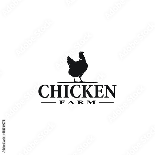 hen chicken poultry farm logo