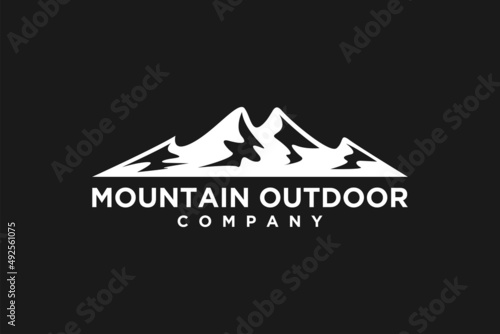 Simple Modern Montain Logo Design Vector
