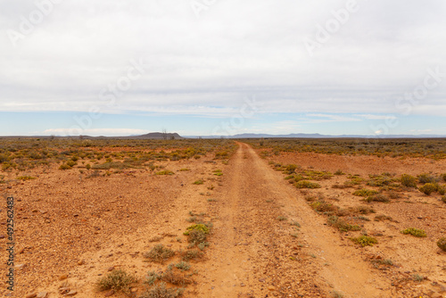 The dry and arid landscape of the Karoo.