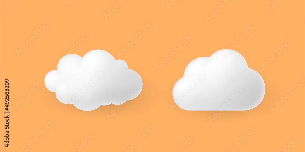 Cloud shape 3d cartoon illustration Cloud shape 3d cartoon illustration