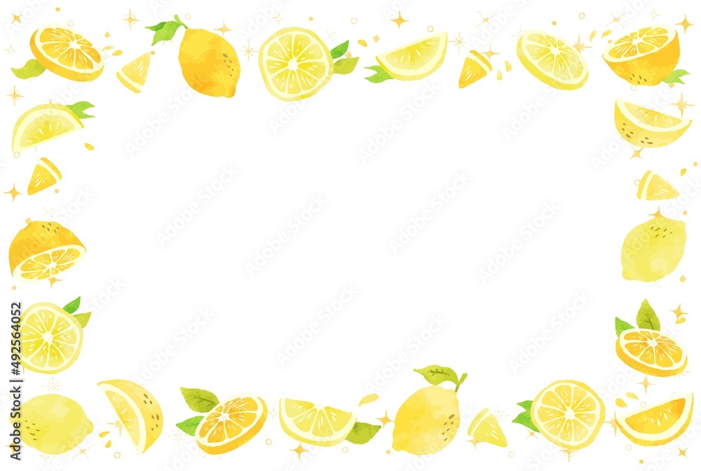 beautiful watercolor lemon frame illustration beautiful watercolor lemon frame illustration