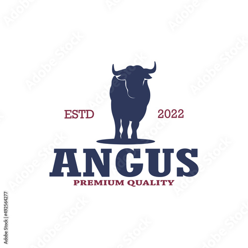 angus farm or cow farm logo