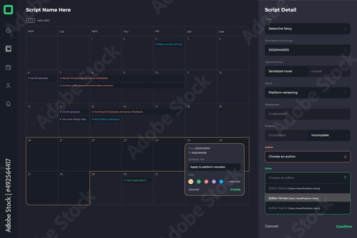 Manage people artwork UI design Template
