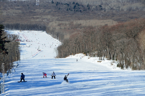 Ski slope in the town of Arsenyev, Primorsky Krai, Far east, Russia photo