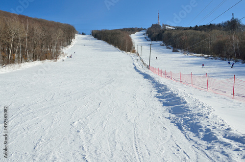 Ski slopes in the town of Arsenyev, Primorsky Krai, Far east, Russia photo