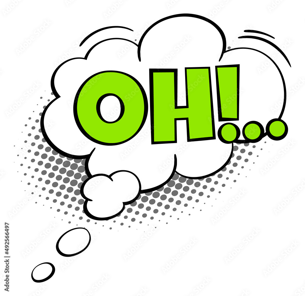 Oh comic word. Emotional reaction in pop art style Oh comic word. Emotional reaction in pop art style
