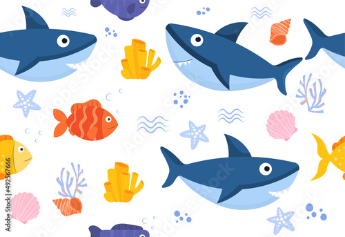 Sea seamless pattern