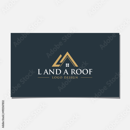 PrintL AND A ROOF LOGO DESIGN VECTOR