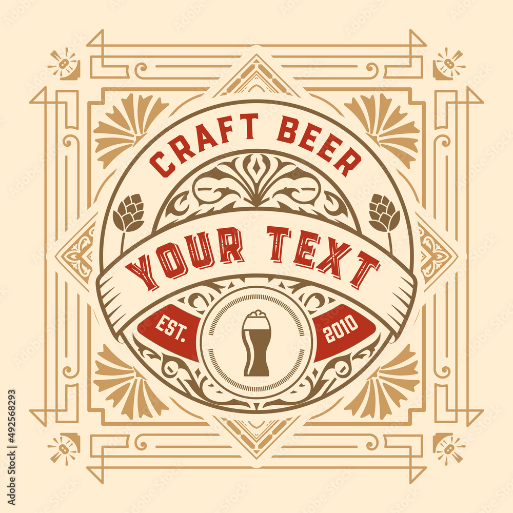 Obraz premium Beer label with old frames