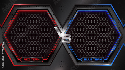 Versus battle fighting realistic 3d screen banner with modern logo