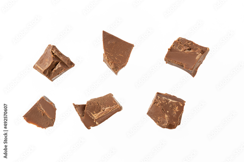 chocolate chips on a white background chocolate chips on a white background