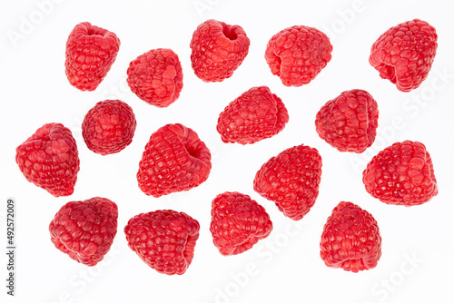 raspberry close-up on a white background