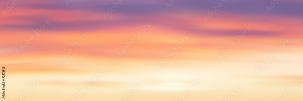 Dramatic sunset sky, natural background, vector illustration, gradient mesh