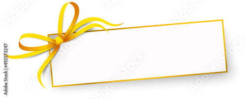 little paper with ribbon bow and free space