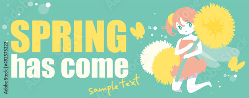 たんぽぽを抱えた妖精の少女（バナータイプ）