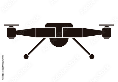 Icono negro de dron en fondo blanco.