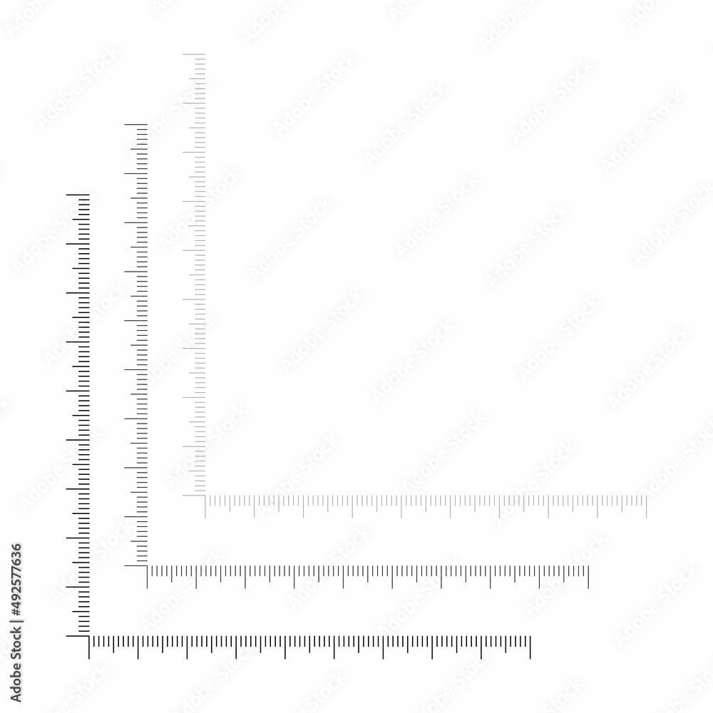 Vector illustration of different corner rulers isolated on white background. Set of measure instrument lines in flat style. Vertical and horizontal measuring scales. Markup for rulers. Vector illustration of different corner rulers isolated on white background. Set of measure instrument lines in flat style. Vertical and horizontal measuring scales. Markup for rulers.