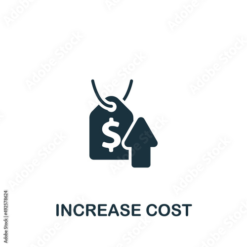 Increase Cost icon. Monochrome simple icon for templates, web design and infographics