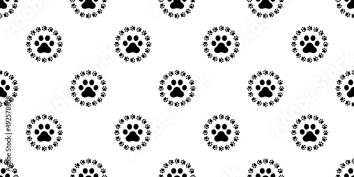 dog paw seamless pattern cat footprint french bulldog icon vector puppy kitten cartoon doodle isolated repeat wallpaper tile background illustration design clip art