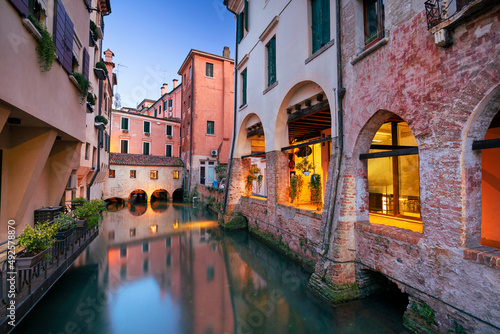Treviso, Italy. Cityscape image of historical center of Treviso, Italy at sunset. photo