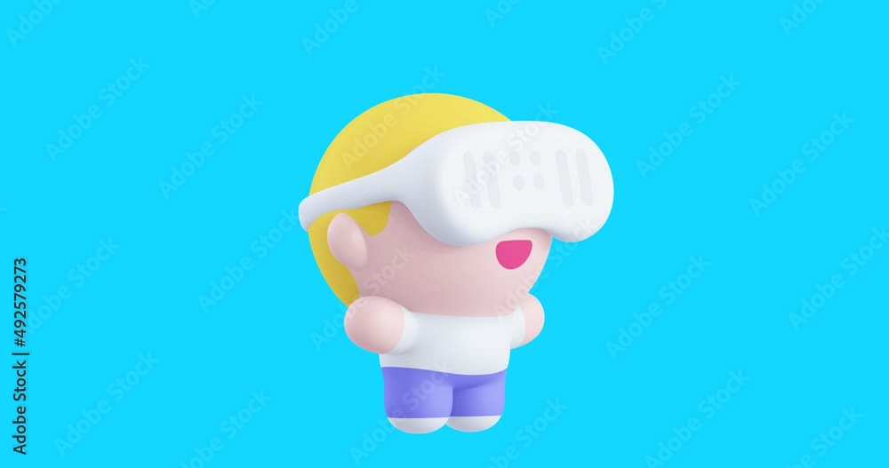Funny Looped cartoon kawaii character. Cute emotions and move animation. 4k video Funny Looped cartoon kawaii character. Cute emotions and move animation. 4k video
