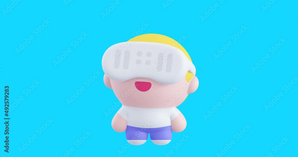 Funny Looped cartoon kawaii character. Cute emotions and move animation. 4k video Funny Looped cartoon kawaii character. Cute emotions and move animation. 4k video