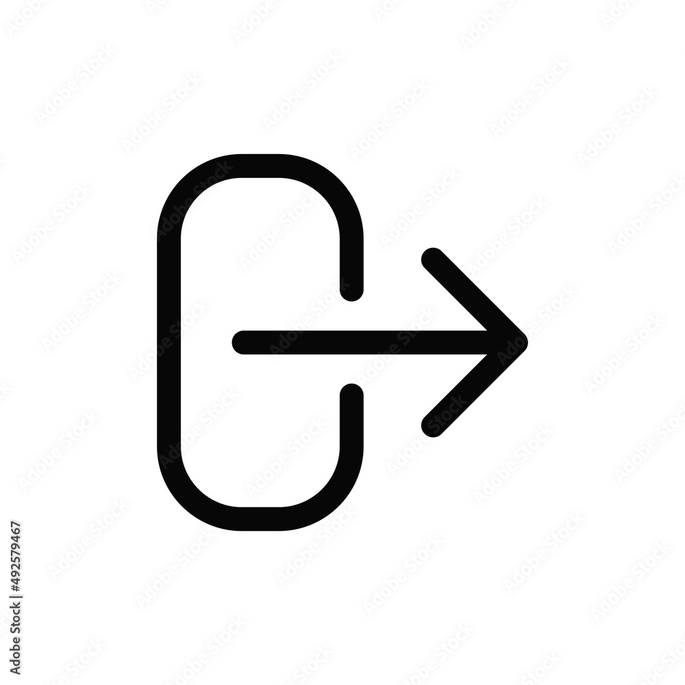 Sign out icon vector. Exit sign Sign out icon vector. Exit sign