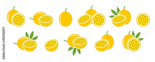Passion fruit logo. Isolated passion fruit on white background