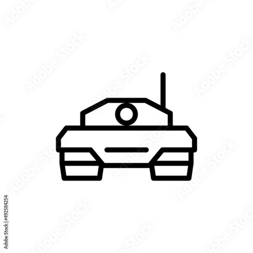 war tank vector icon on white artboard