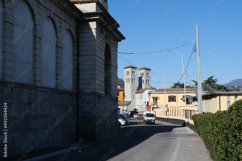 Il quartiere di Sant'Abbondio a Como, Italia.