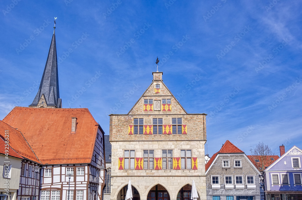 Schöne historische Gebäude an einem Marktplatz in der Altstadt von Werne Schöne historische Gebäude an einem Marktplatz in der Altstadt von Werne