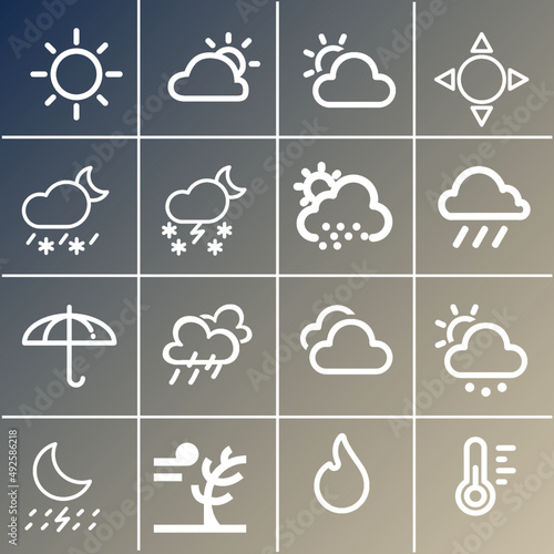 Weather icons in White color