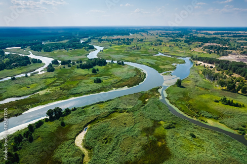 Aerial landscape. countryside hills, stunning aerial view in spring. Ukraine photo