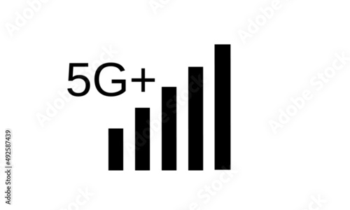 Free Download Illustration vector graphics of, icon network 5G+ perfect for smartphone icon network concept - GFXLoad