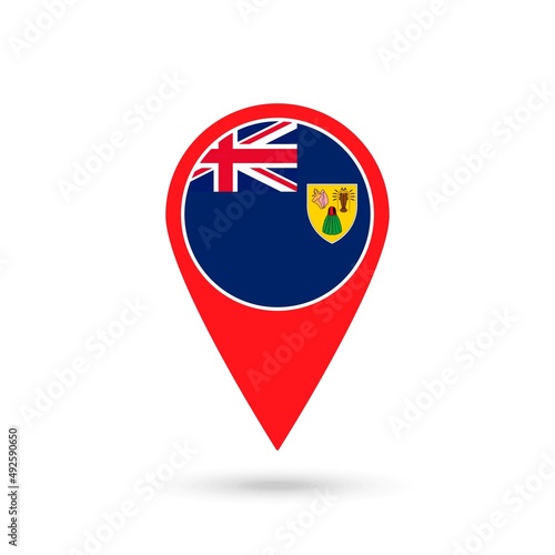 Map pointer with country Turks and Caicos Islands. Turks and Caicos Islands flag. Vector illustration. Free Download Map pointer with country Turks and Caicos Islands. Turks and Caicos Islands flag. Vector illustration. - GFXLoad