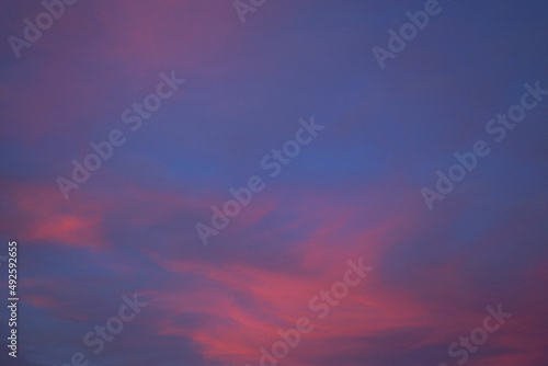 Fiery orange sunset sky on the background. Beautiful sky.