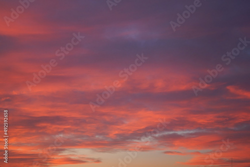 Fiery orange sunset sky. Beautiful sky. © VI Studio