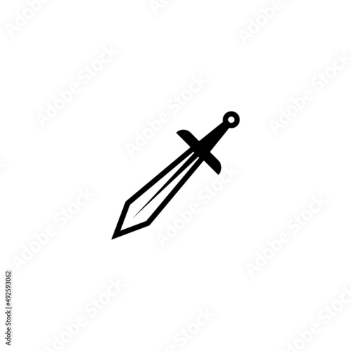 simple sword icon design, flat sword symbol vector