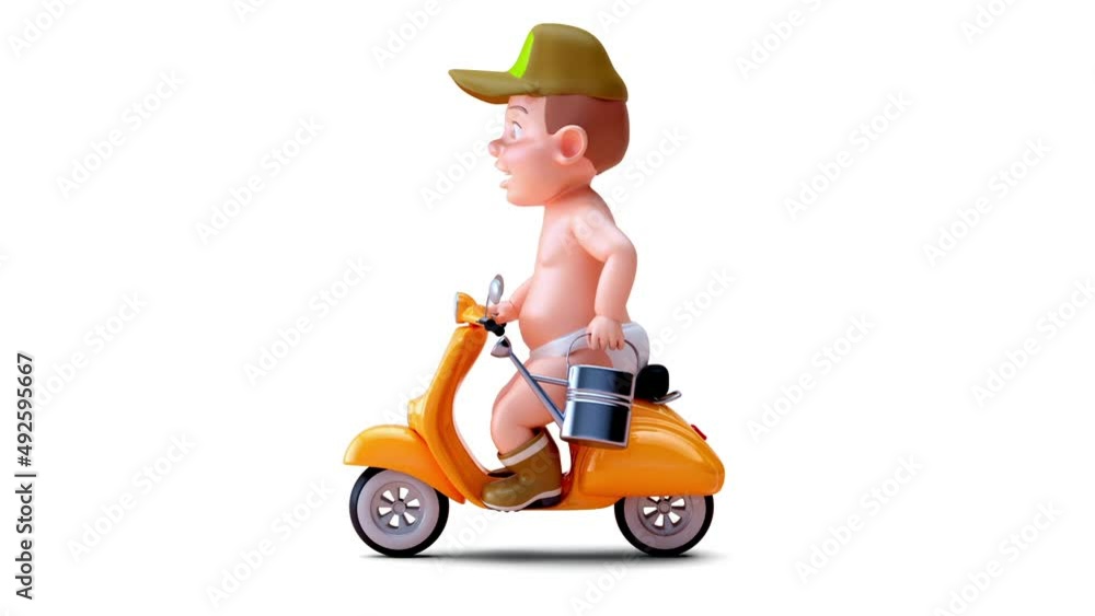 Fun 3D cartoon of a baby Fun 3D cartoon of a baby