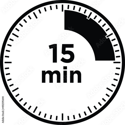Set of timers - fifteen minutes, transparent sign 15 min.