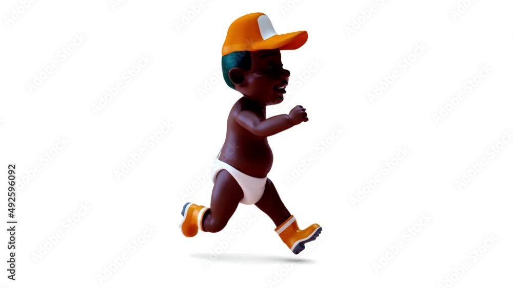 Fun 3D cartoon of a baby gardener Fun 3D cartoon of a baby gardener