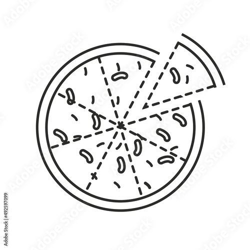 vector illustration of pizza icon, slice
 pizza
