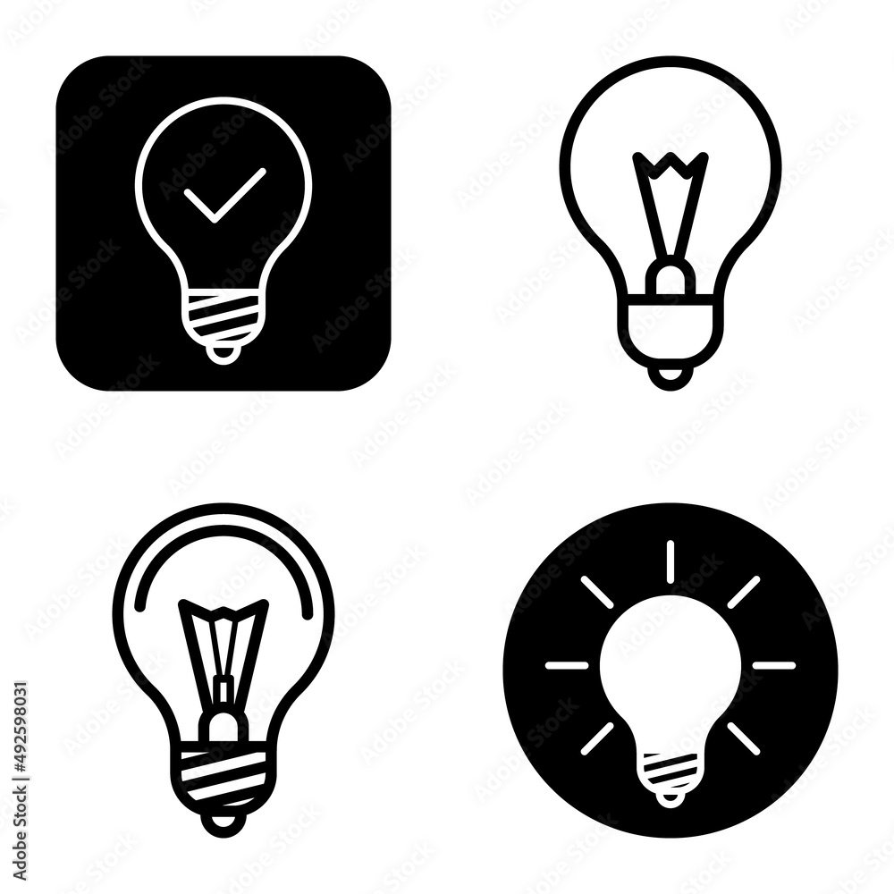 Lightbulbs1-3 Flat Icon Set Isolated On White Background Lightbulbs1-3 Flat Icon Set Isolated On White Background