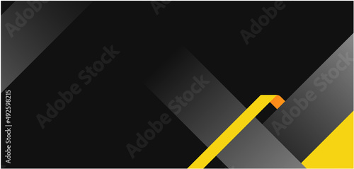 Banner design with yellow and black shapes. 