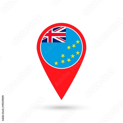 Map pointer with country Tuvalu. Tuvalu flag. Vector illustration. Free Download Map pointer with country Tuvalu. Tuvalu flag. Vector illustration. - GFXLoad